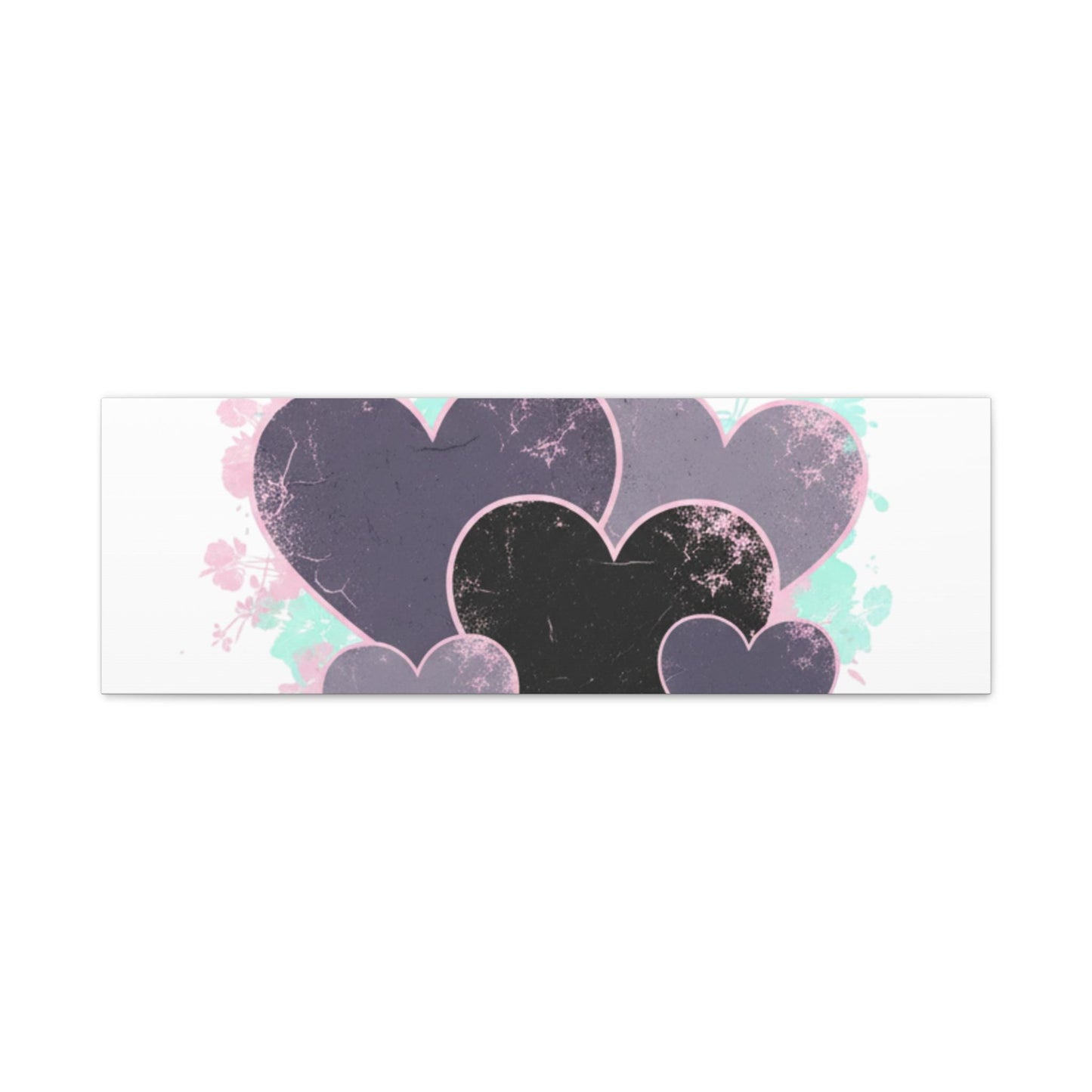 Raw & Real Heart Collage Canvas | Soft Grunge Hearts, Distressed Love