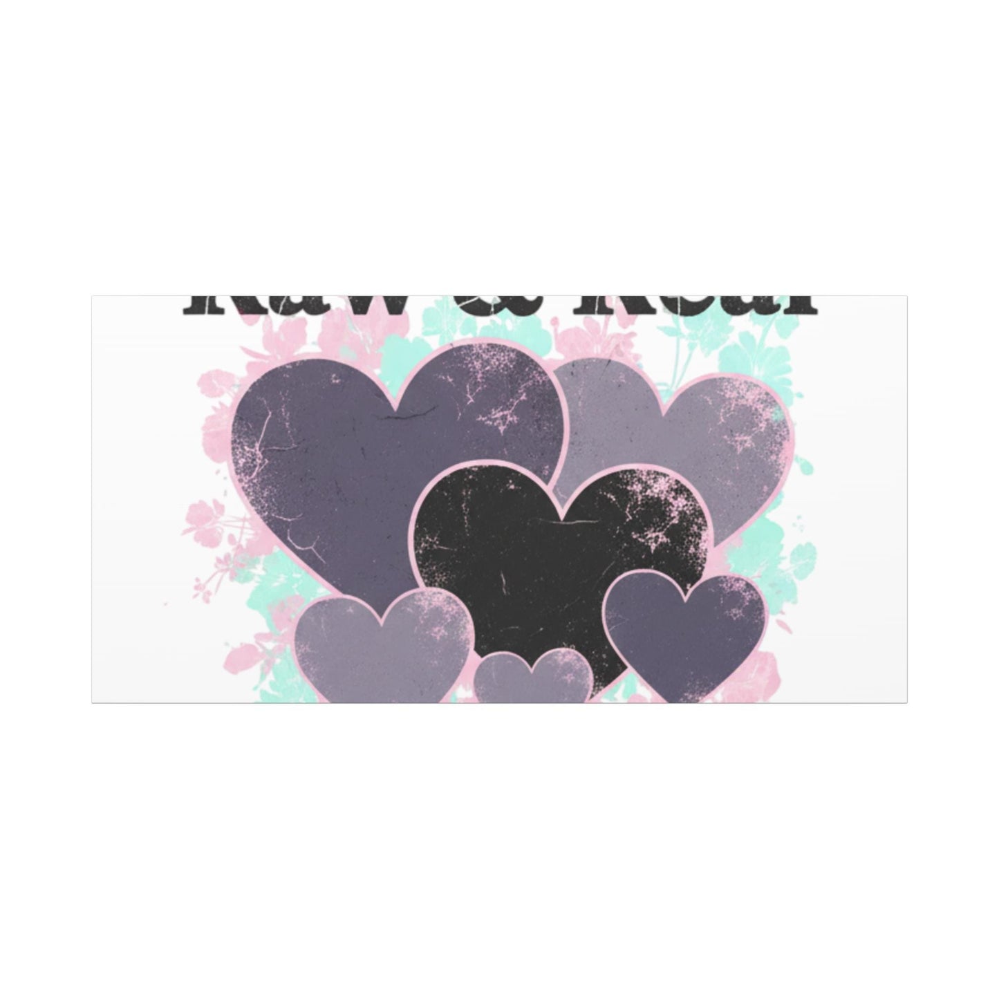 Raw & Real Heart Collage Canvas | Soft Grunge Hearts, Distressed Love