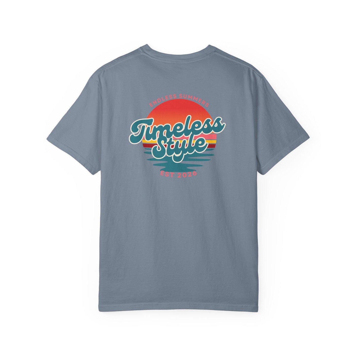 Timeless Style Sunset Graphic T-shirt | Retro Beach Logo
