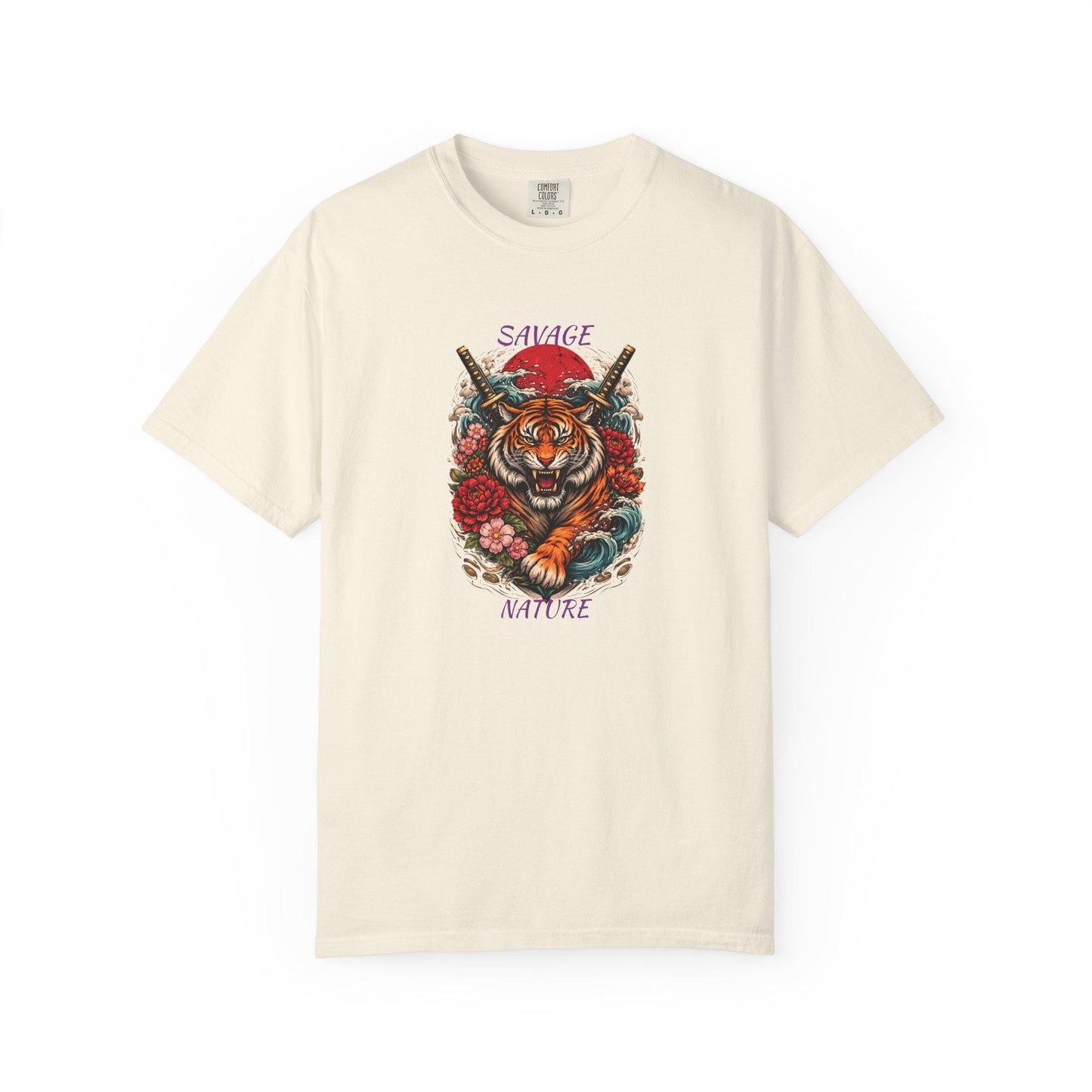 Savage Nature Tiger T-Shirt  Floral Tiger Graphic Tee