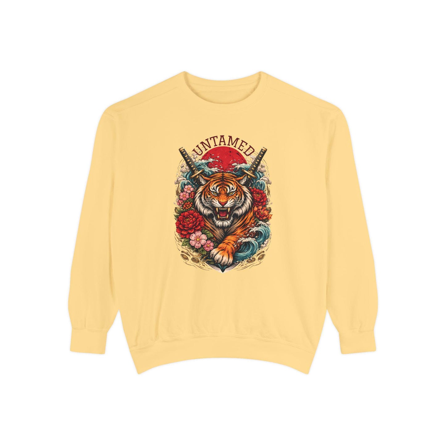 Untamed Tiger Sweatshirt  Floral Samurai Graphic Crewneck