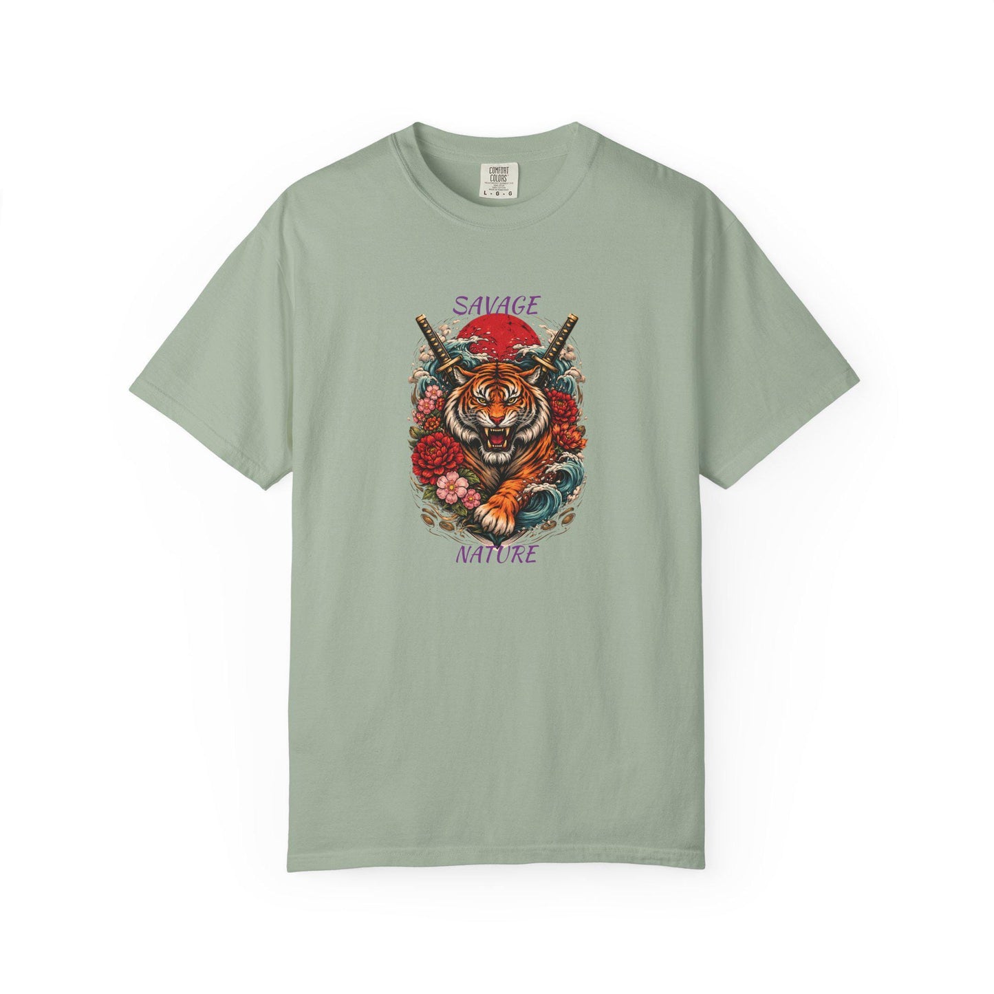 Savage Nature Tiger T Shirt  Floral Tiger Graphic Tee