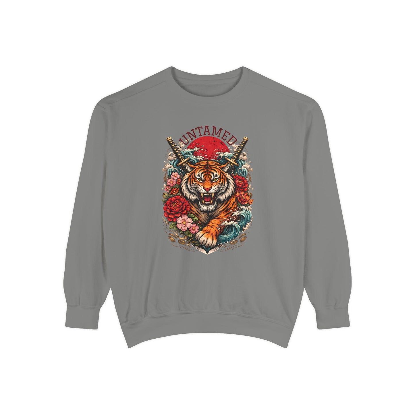 Untamed Tiger Sweatshirt  Floral Samurai Graphic Crewneck