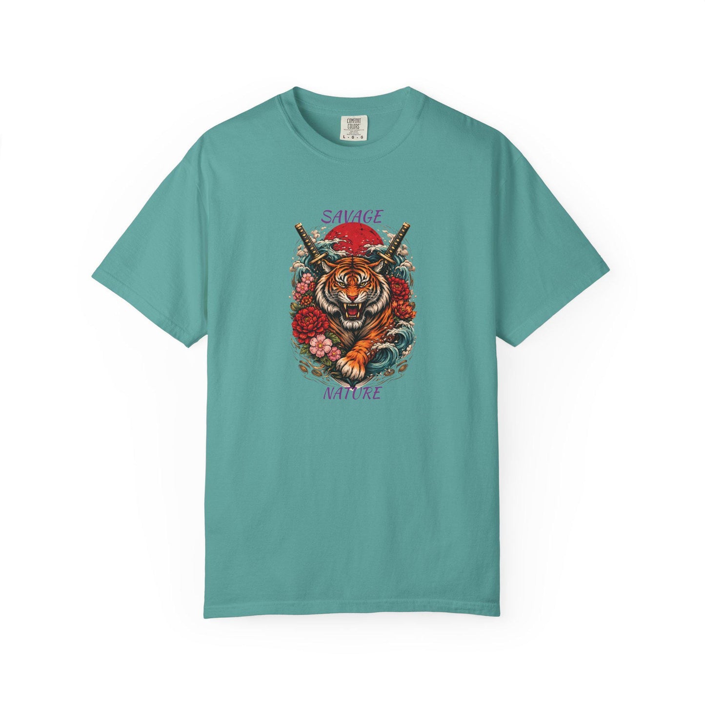 Savage Nature Tiger T Shirt  Floral Tiger Graphic Tee