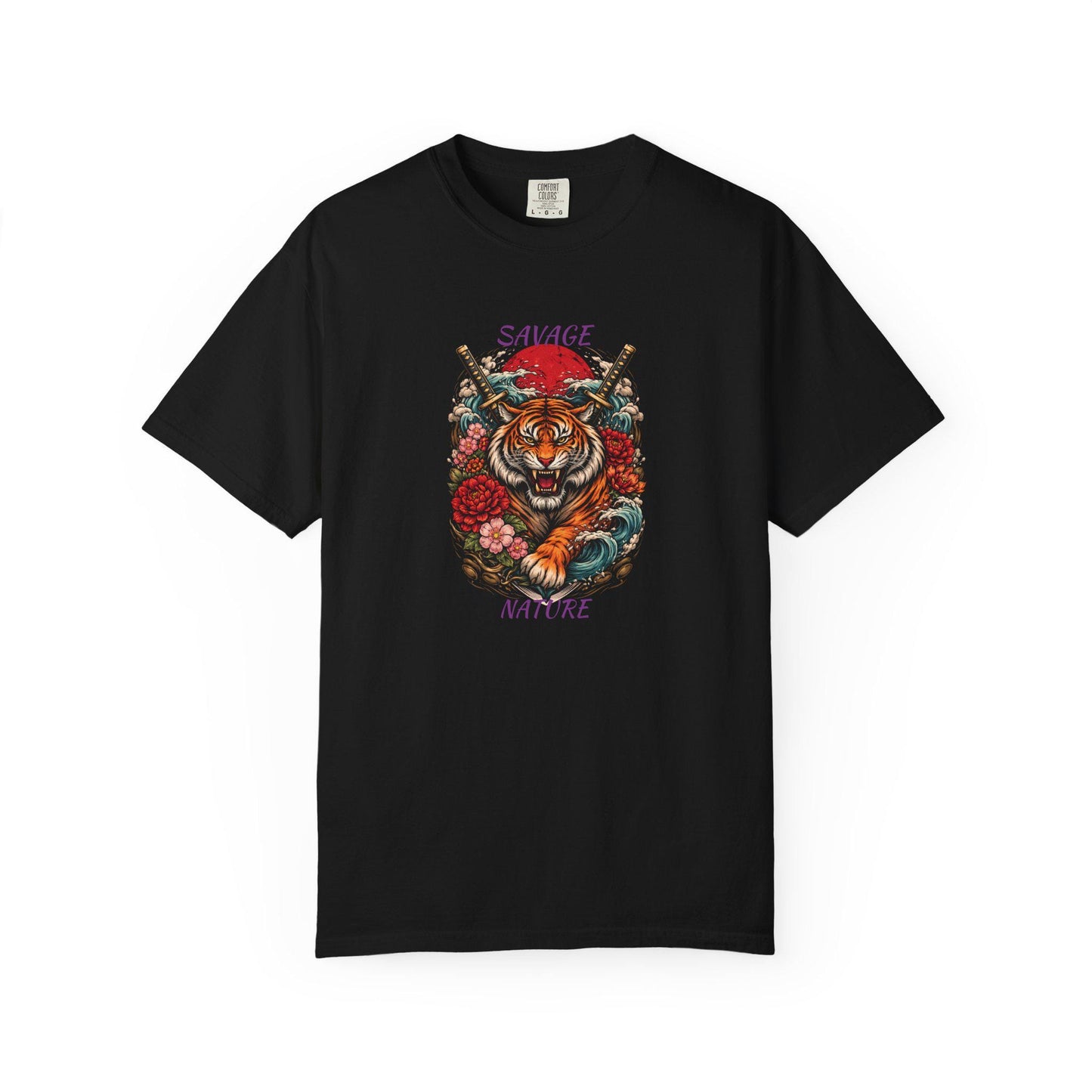 Savage Nature Tiger T Shirt  Floral Tiger Graphic Tee