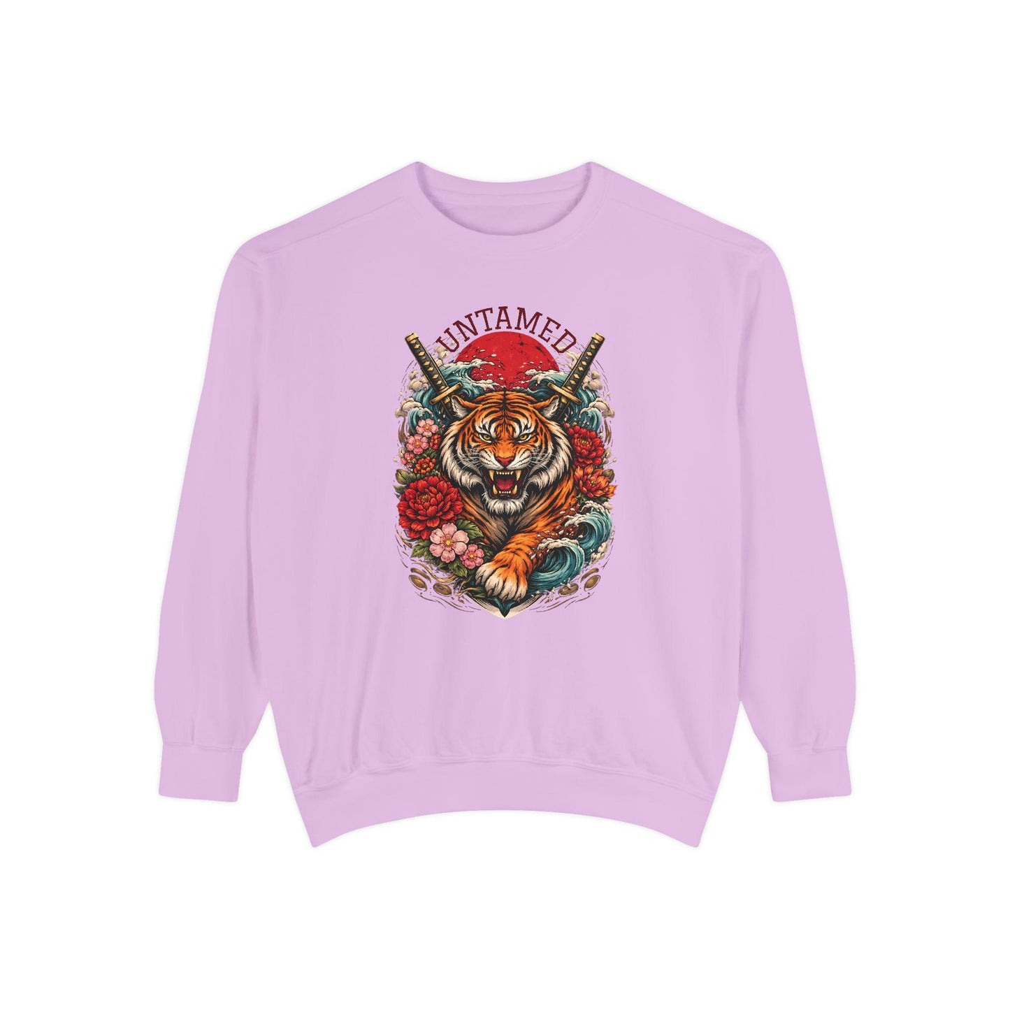 Untamed Tiger Sweatshirt  Floral Samurai Graphic Crewneck