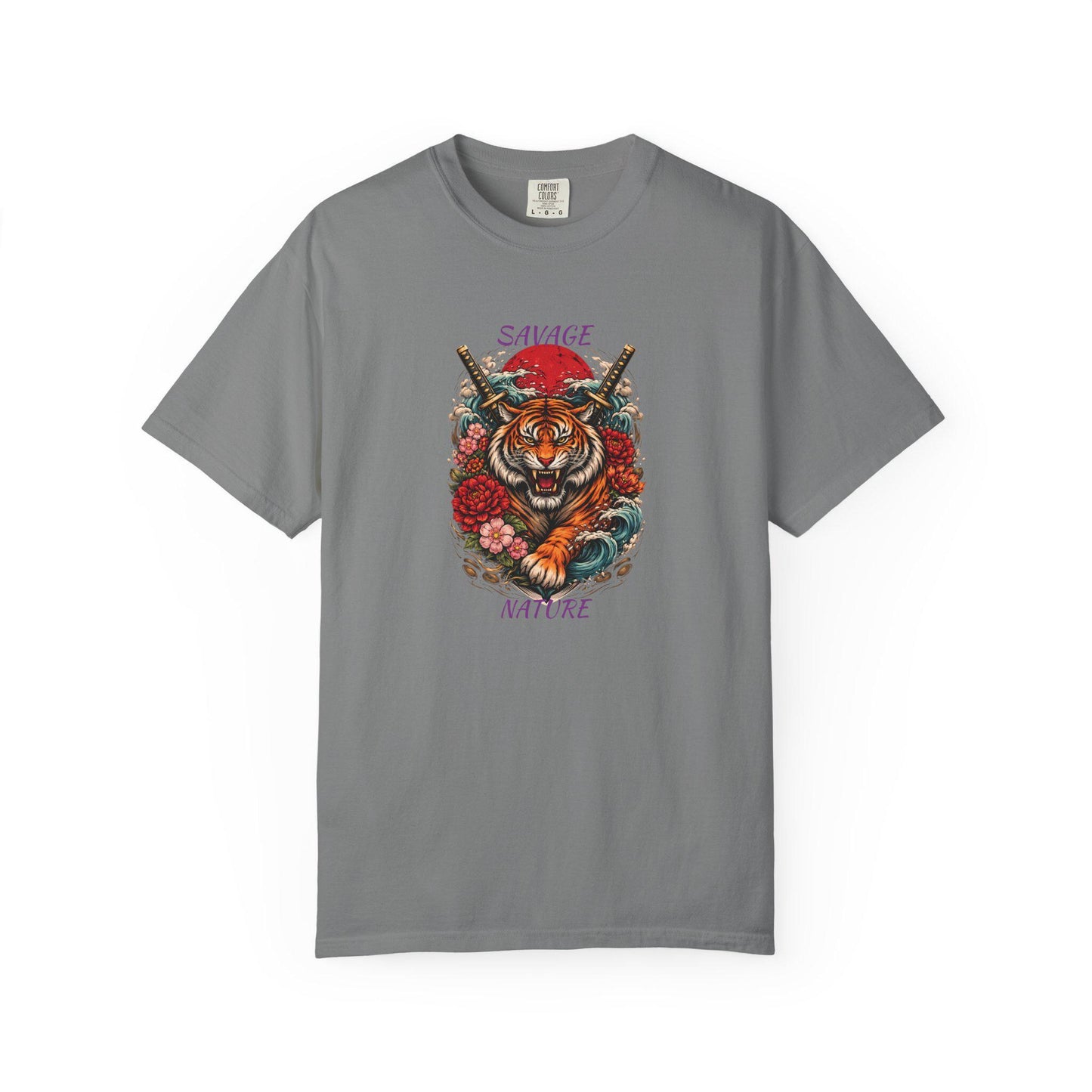 Savage Nature Tiger T Shirt  Floral Tiger Graphic Tee