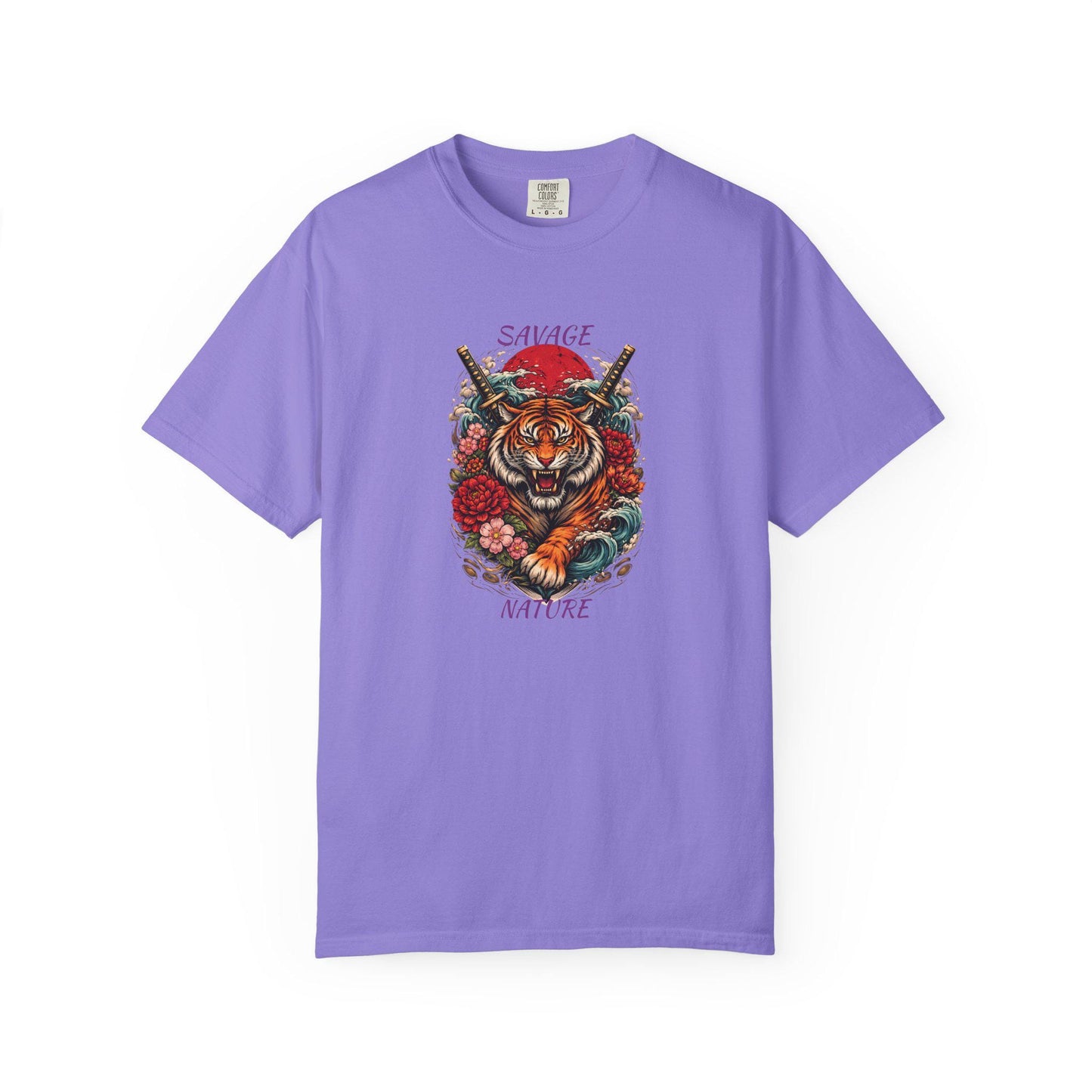 Savage Nature Tiger T Shirt  Floral Tiger Graphic Tee