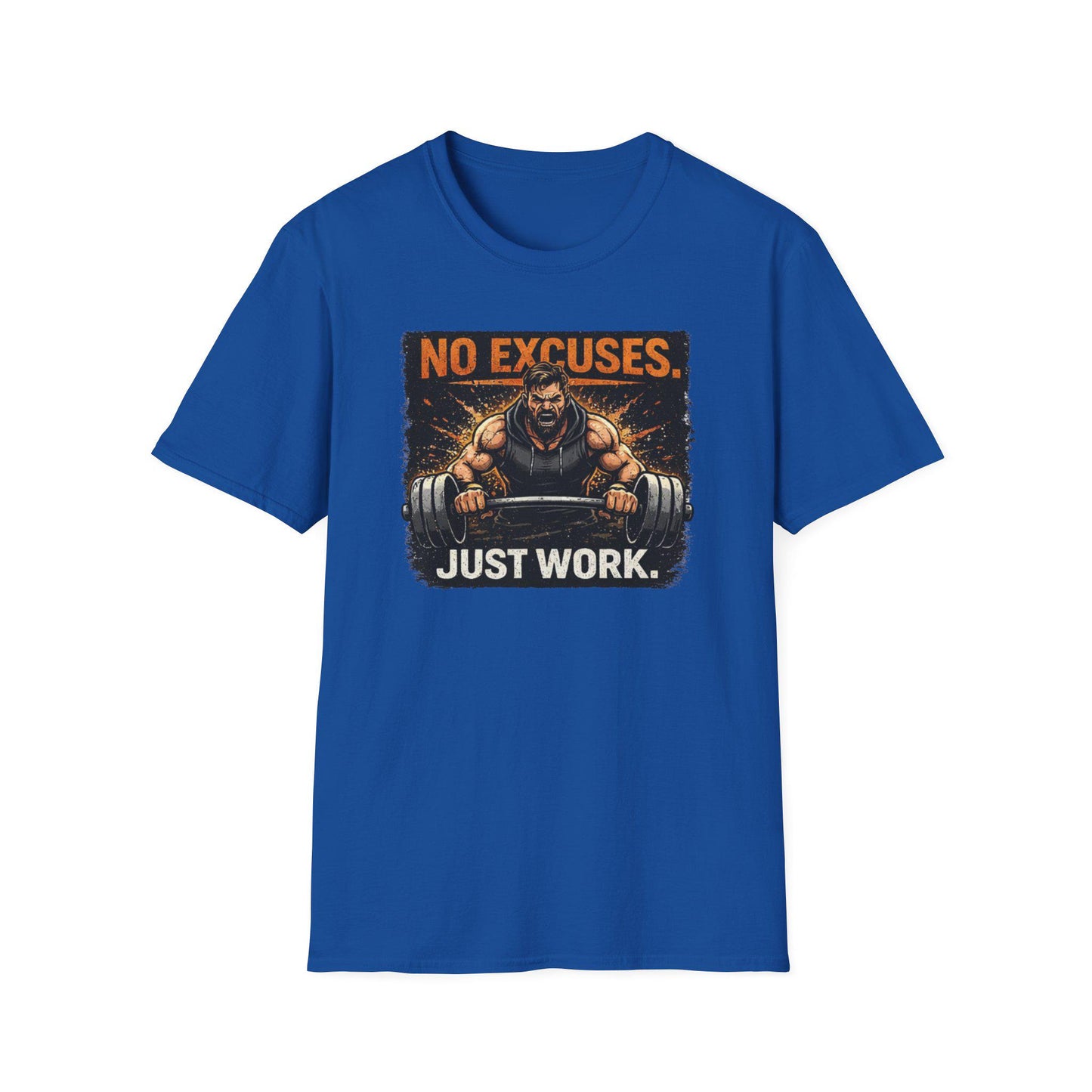 No Excuses Just Work T-Shirt | Weightlifting Motivational Gym Tee