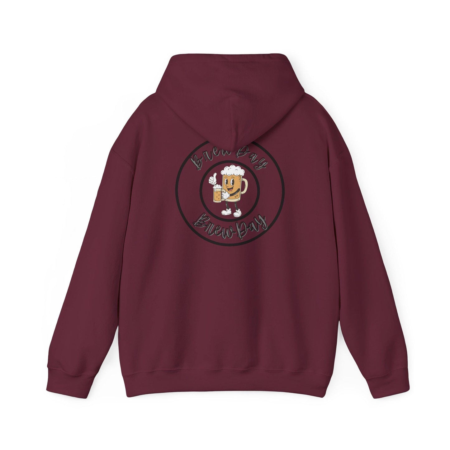 Hoodie - 'Brew Day Brew Day' Coffee Mug Cartoon Logo Sweatshirt