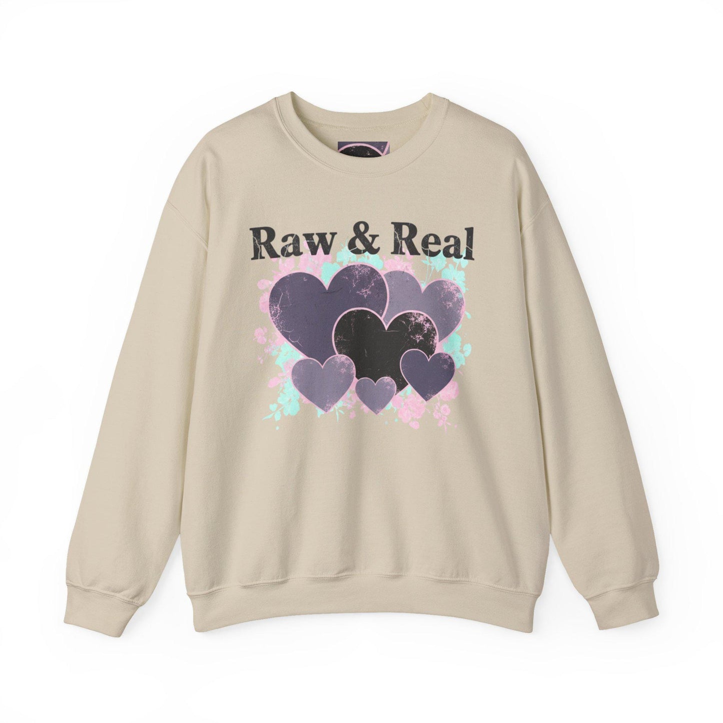 Raw & Real Grunge Heart Sweatshirt | punk heart design, distressed love