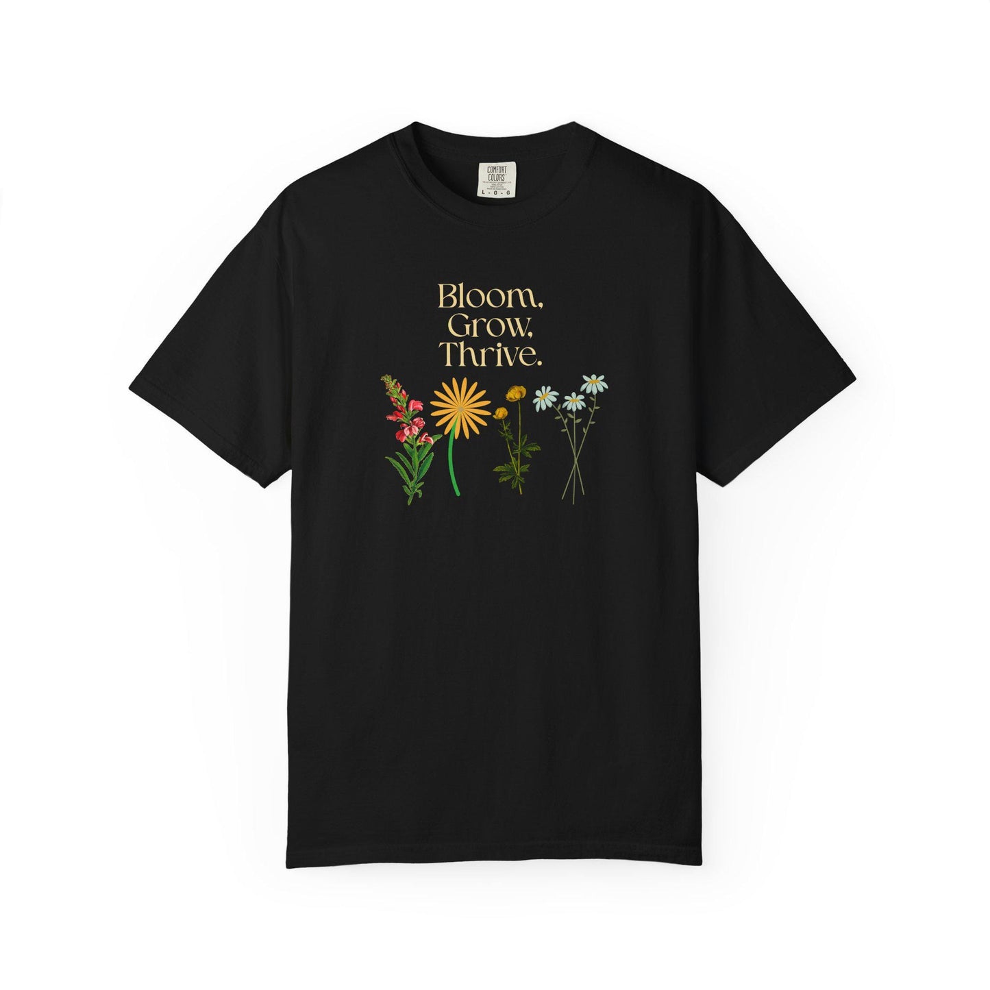 Bloom Grow Thrive T-Shirt - Wildflower Botanical Graphic Tee - Nature Lover Gift - Unisex Cotton - Australian Made