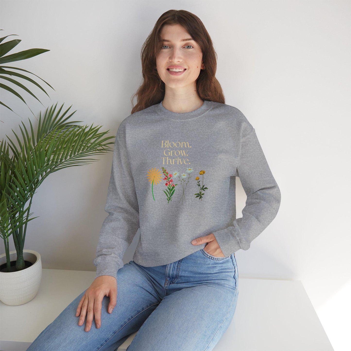 Wildflower Bouquet Sweatshirt - Floral Illustration Crewneck - Pastel Blooms - Nature Lover Gift - Unisex Fleece