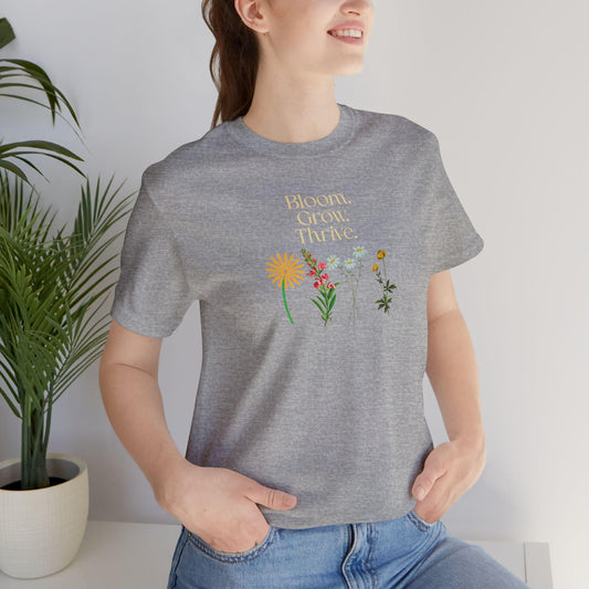 Wildflower Lineup T-Shirt | Botanical Floral Illustration, Minimal Garden Tee