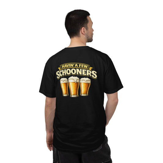 Havin' A Few Schooners T-shirt | Three Beer Glasses Graphic